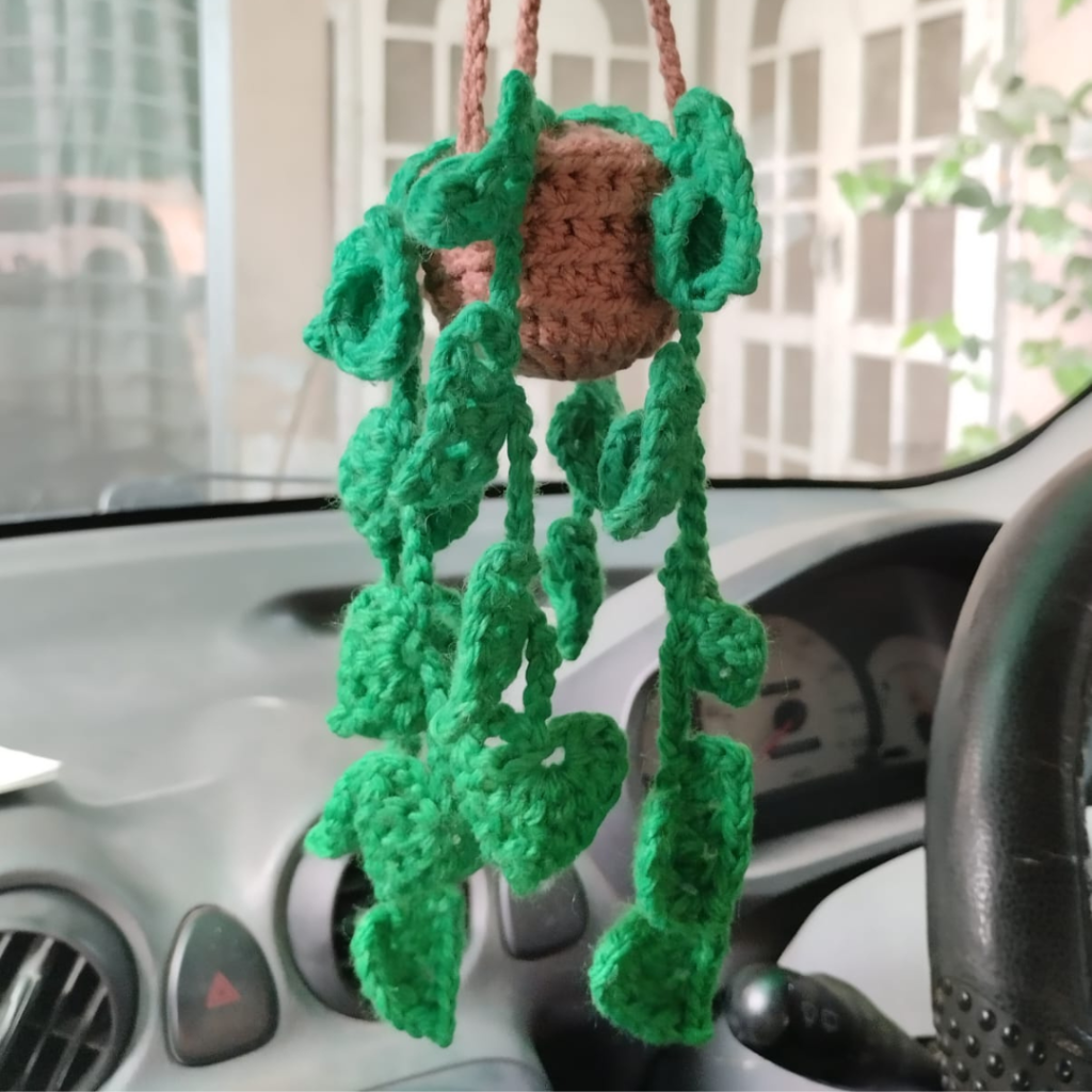 Crochet handmade decoration pieces for car