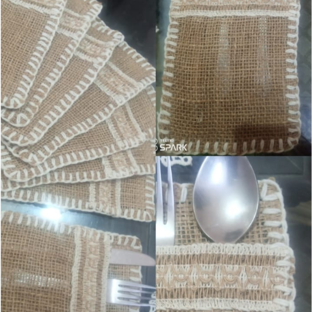 Jute cutlery pouches