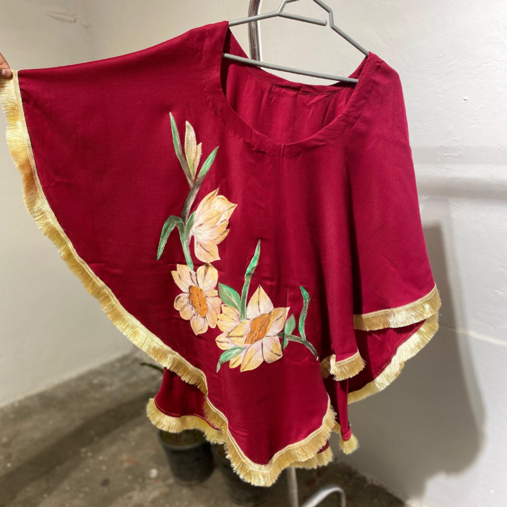 Hand Painted Pashmina Shrug Stitched
