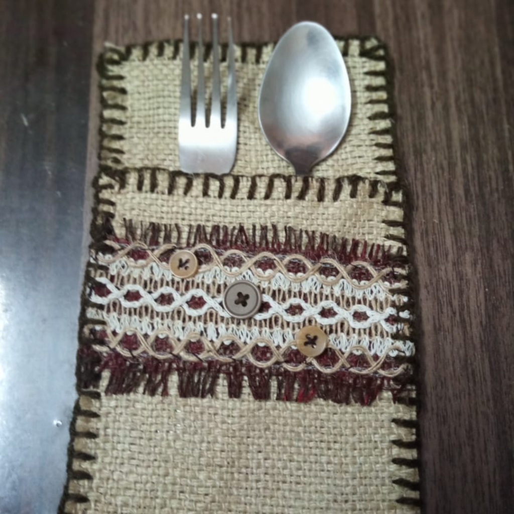 Jute cutlery pouches