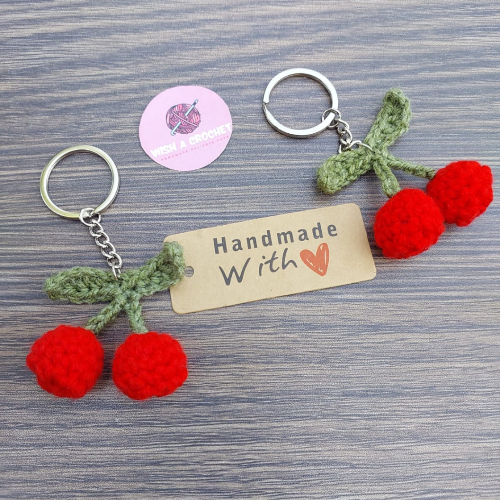 Buy Crochet Cherry Keychain