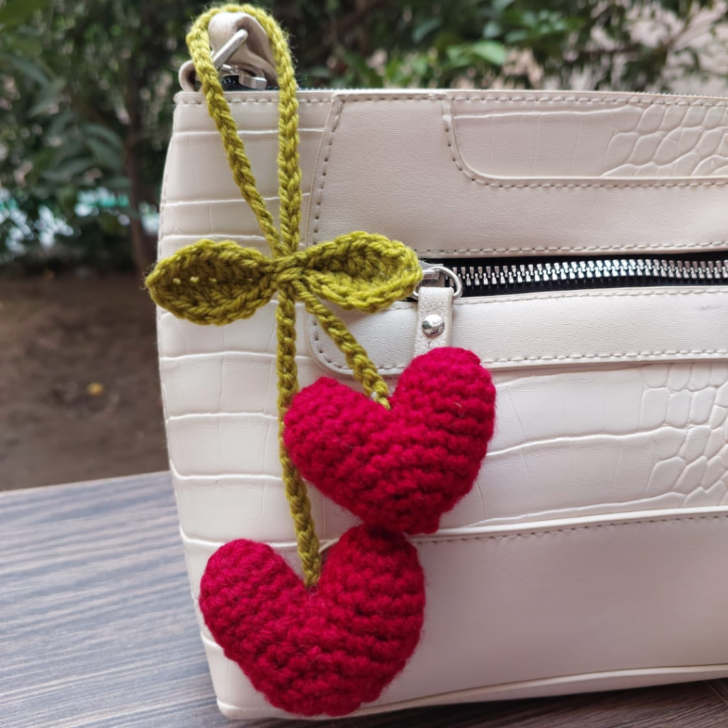 Buy Crochet Heart Bag Charm