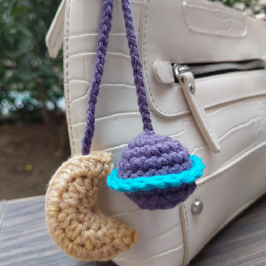 Buy Crochet Moon Planet Bag Charm