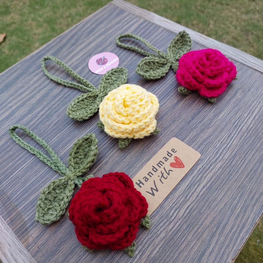 Buy Crochet Rose Bag Charm