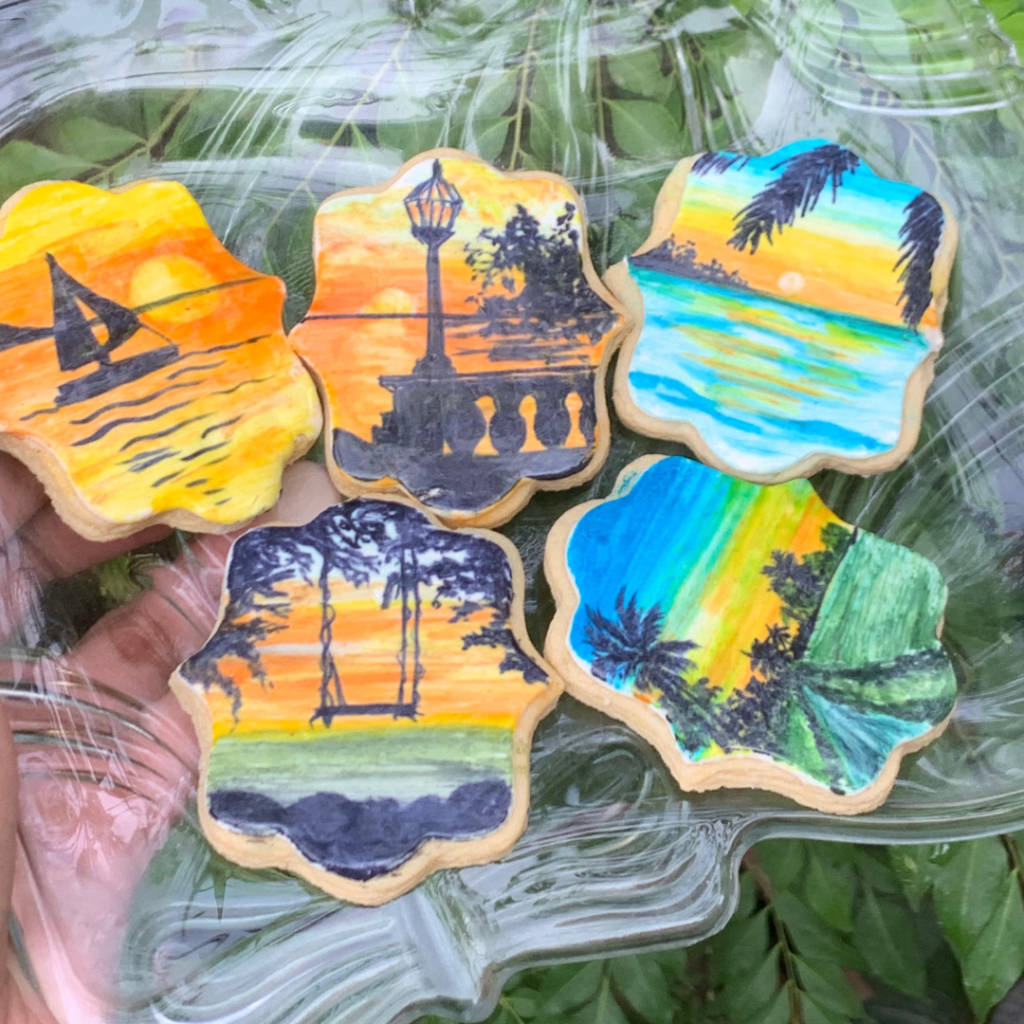hand paint art work cookies
