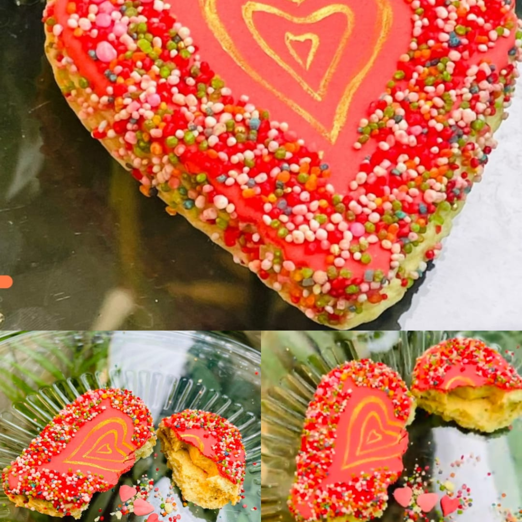 Inside mini hearts cookie