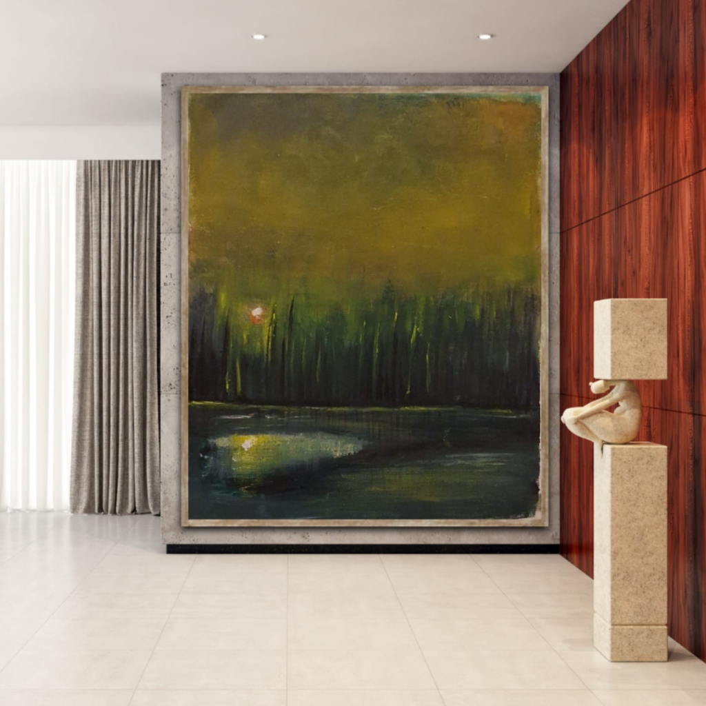 Sunset series calligraphy (medium & oil paints)