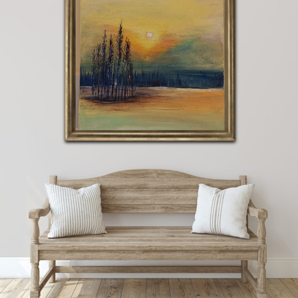 Sunset series calligraphy (medium & oil paints)