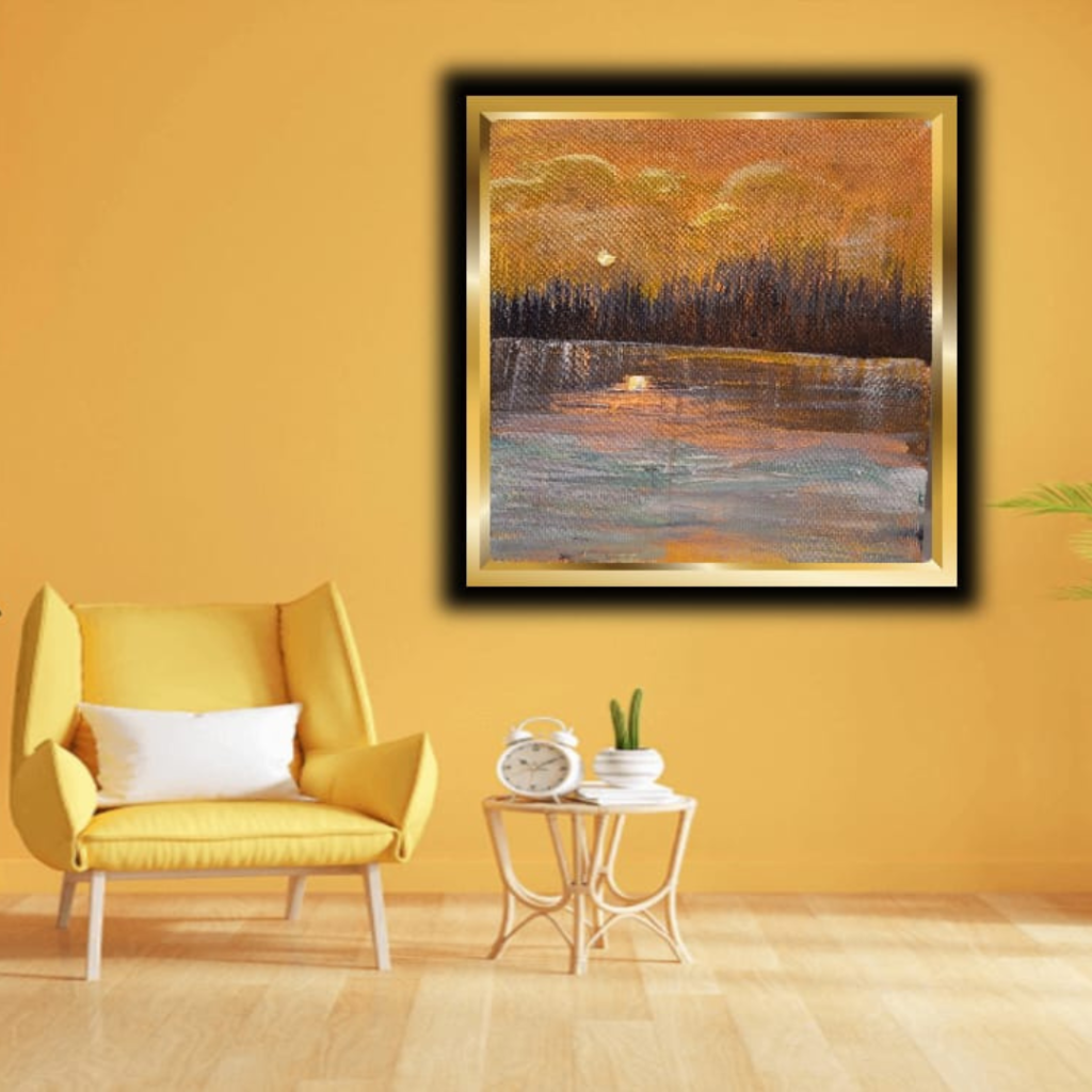 Buy sun set calligraphy acrylic